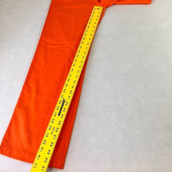 LOVE TREE Pant Women Small Orange Linen Blend Pull On Straight Leg Drawstring - Picture 4 of 15